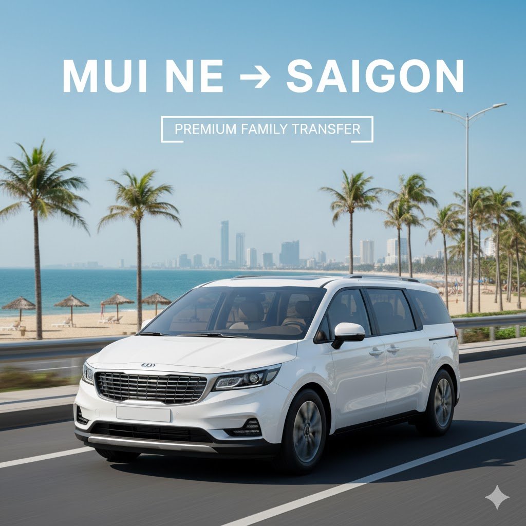 7-seater car rental: From Mui Ne to Saigon