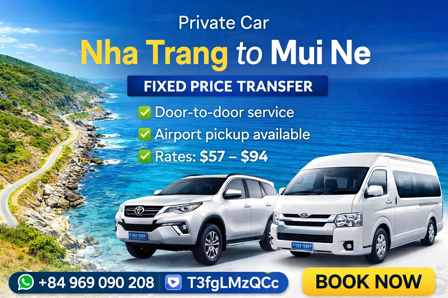 Nha Trang to Mui Ne Private Car 2026 | Best Transfer 25